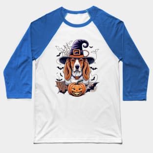 Basset Hound Pumpkin Baseball T-Shirt